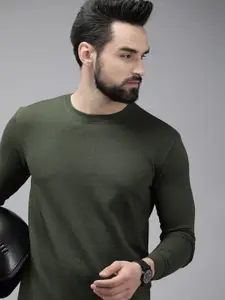 Roadster Men Olive Green Sweatshirt