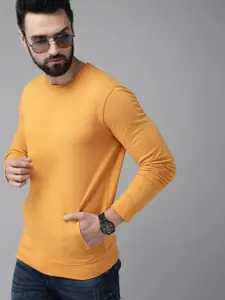Roadster Men Yellow Solid Sweatshirt