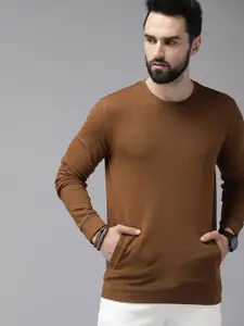 Roadster Men Brown Solid Sweatshirt