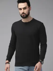 Roadster Men Black Solid Sweatshirt