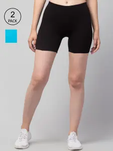 Apraa & Parma Women Sea Green Slim Fit Cycling Sports Shorts
