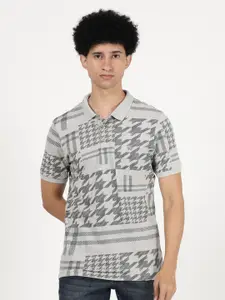 Wrangler Men Grey Printed Polo Collar T-shirt