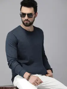 Roadster Men Blue Solid Sweatshirt