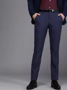 Louis Philippe Men Striped Slim Fit Formal Trousers