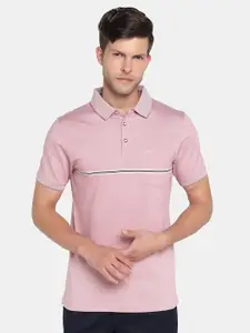 Blackberrys Men Pink Solid Polo Collar Regular Fit T-shirt
