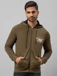 Being Human Men Olive Green Printed Sweatshirt