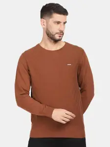 Blackberrys Men Brown Checked Pullover Sweater