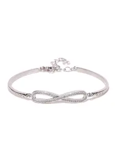 Designs By Jewels Galaxy Women Platinum-Plated & White A D Bangle-Style Bracelet