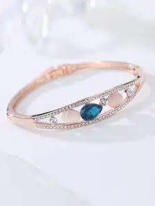 Designs By Jewels Galaxy Women White 18K Rose Gold-Plated Brass Bangle-Style Bracelet