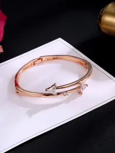 Designs By Jewels Galaxy Women Rose Gold-Plated American Diamond Bangle-Style Bracelet