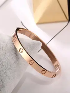 Designs By Jewels Galaxy Women Rose Gold & White Bangle-Style Bracelet