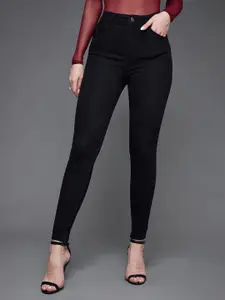 Miss Chase Women Black Skinny Fit High-Rise Jeans