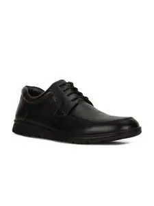 Bata Men Black Solid Leather Formal Derbys