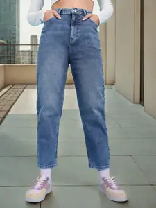 Flying Machine Women Blue High-Rise Light Fade Straight Fit Jeans