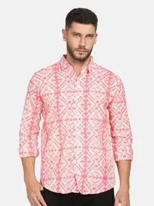 JJAAGG T Men Coral Comfort Printed Pure Cotton Casual Shirt