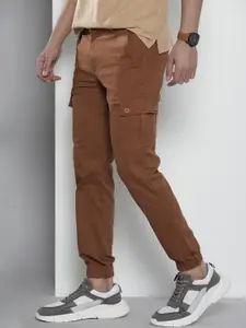 The Indian Garage Co Men Brown Slim Fit Cargos Trousers