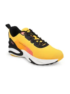 Campus Men Yellow Mesh Running Shoes