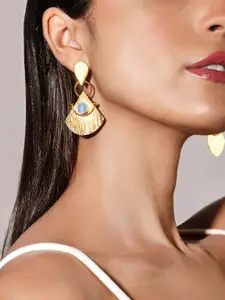 Rubans Voguish Gold-Toned 24k Gold Plated Triangular Drop Earrings