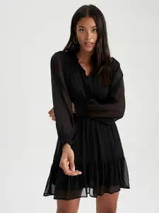 DeFacto Women Solid Black Dress