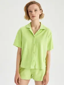 DeFacto Women Green Shirt with Shorts