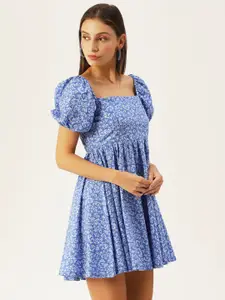 DressBerry Women Blue Floral Dress