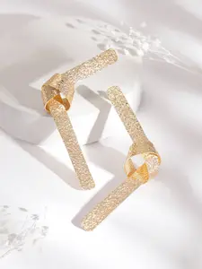 Rubans Voguish Gold-Plated Contemporary Drop Earrings