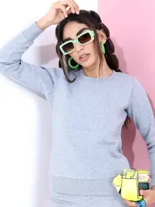 Tokyo Talkies Women Grey Long Sleeves Sweatshirt
