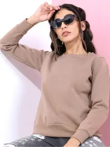Tokyo Talkies Women Brown Sweatshirt