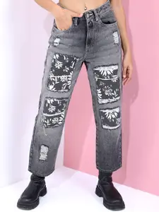Tokyo Talkies Women Grey Regular Fit Highly Distressed Heavy Fade Jeans