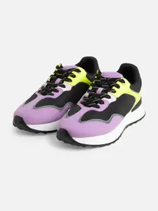Call It Spring Men Purple And Yellow Colourblocked Trekking Shoes