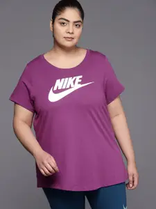 Nike Women Plus Size Sports ESSNTL FUTURA Pure Cotton T-shirt