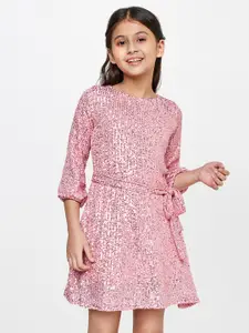 AND Girls Pink A-Line Dress