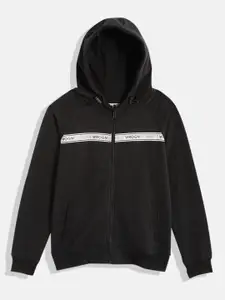 WROGN YOUTH Boys Black Printed Hooded Sweatshirt