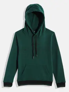 WROGN YOUTH Boys Green Printed Hooded Sweatshirt