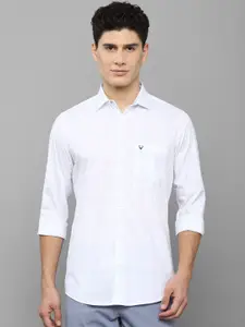 Allen Solly Men White Slim Fit Checked Casual Shirt