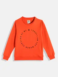 WROGN YOUTH Boys Orange Printed Sweatshirt