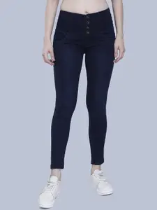 FCK-3 Women Navy Blue Hottie High-Rise Embroidered Stretchable Jeans