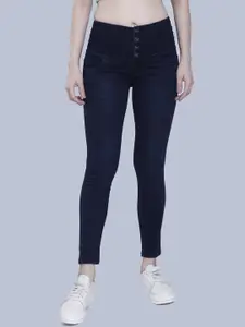 FCK-3 Women Navy Blue Hottie High-Rise Embroidered Stretchable Jeans