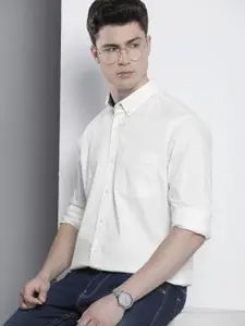 Nautica Solid Slim Fit Casual Shirt With Chest Pocket