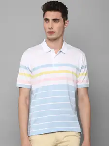 Louis Philippe Sport Men Multicoloured Striped Polo Collar T-shirt