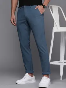 Louis Philippe Sport Men Checked Slim Fit Casual Trousers