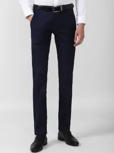 Van Heusen Men Navy Blue Slim Fit Trousers