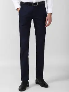 Van Heusen Men Navy Blue Slim Fit Trousers
