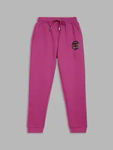 Blue Giraffe Boys Pink Solid Pure Cotton Joggers