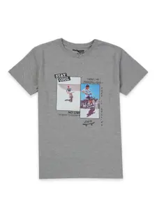 Gini and Jony Boys Grey Printed T-shirt