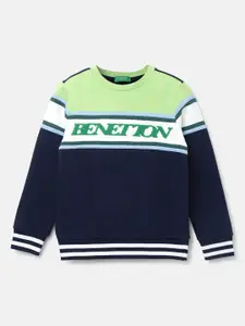 United Colors of Benetton Boys Navy Blue Printed Sweatshirt