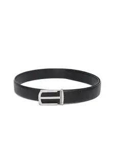 LOUIS STITCH Men Black Leather Formal Belt