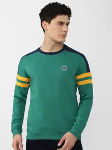 Peter England Casuals Men Green Cotton  Sweatshirt