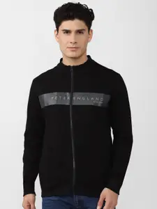 Peter England Casuals Men Black Printed Cotton Sweatshirt