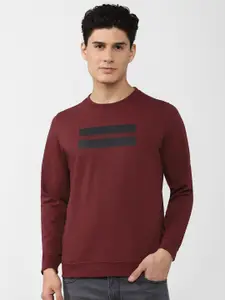 Peter England Casuals Men Maroon Printed Sweatshirt
